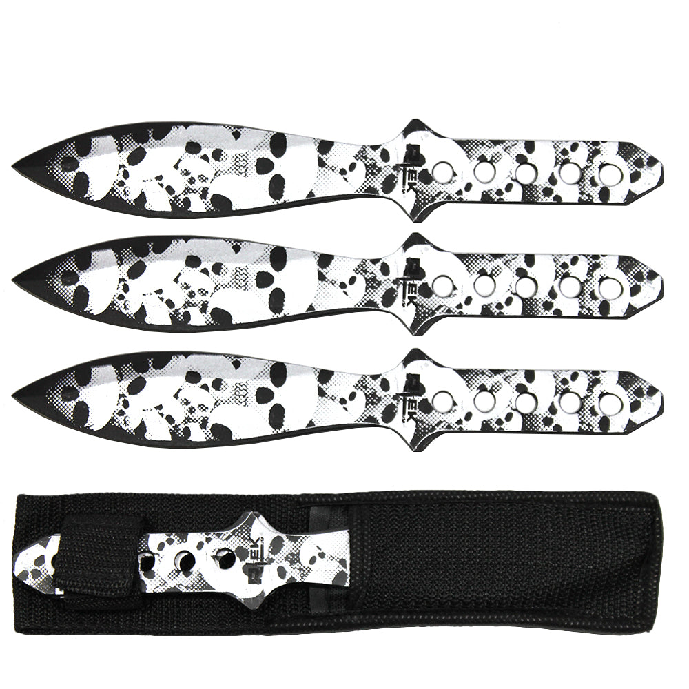 Dark Skull Throwing Knives - Black Throwing Knife Set - Stainless