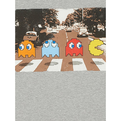 Boy's Grey Heather Pac-Man Abbey Road Graphic Tee T-Shirt