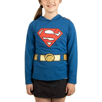 Youth Girls Supergirl DC Comics Hoodie Sweatshirt with Cape