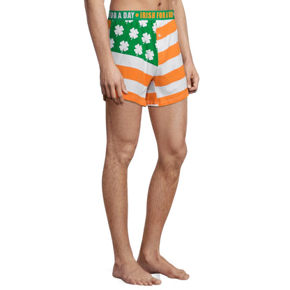 Men's Mad Engine St. Patrick's Irish For A Day Shamrock Flag Boxer Shorts