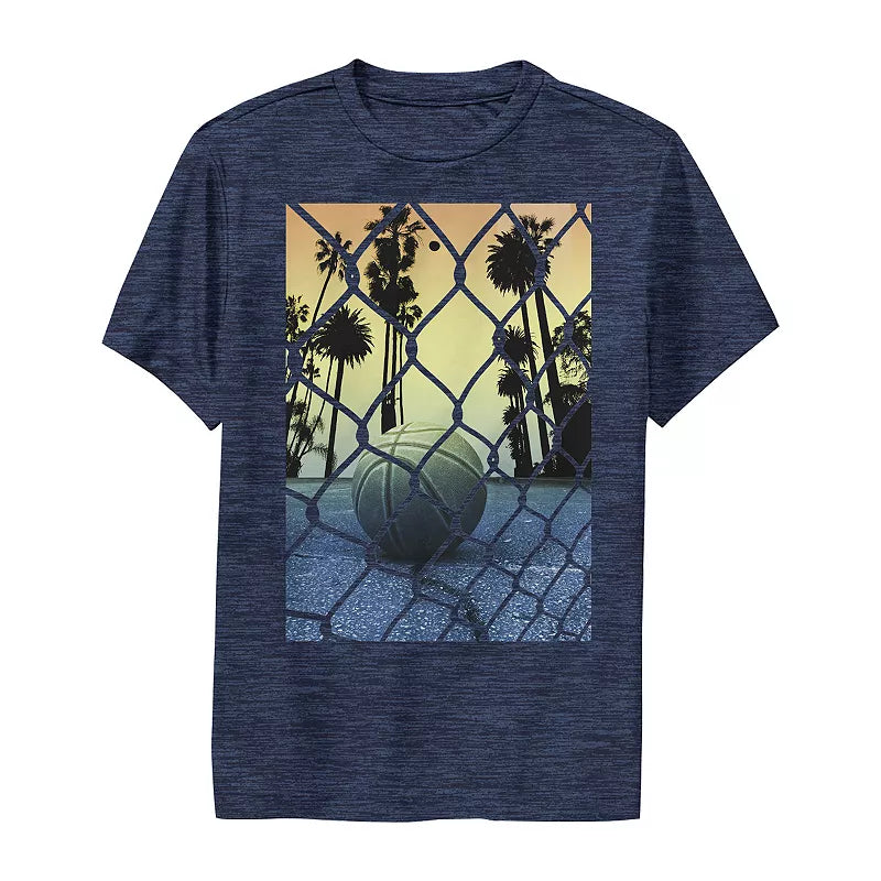 Boys 4-20 Blue Basketball Fence Graphic Tee T-Shirt - Rex Distributor, Inc. Wholesale Licensed Products and T-shirts, Sporting goods,