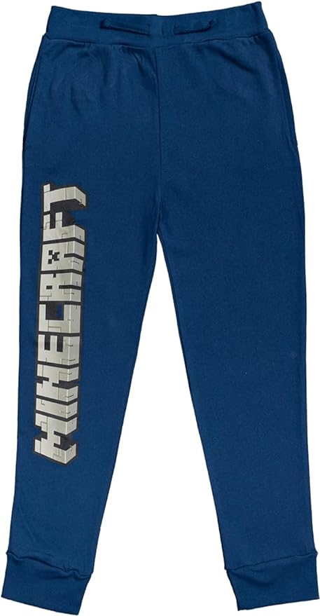 Boys' Minecraft Big Block Logo Jogger Pants Navy Blue