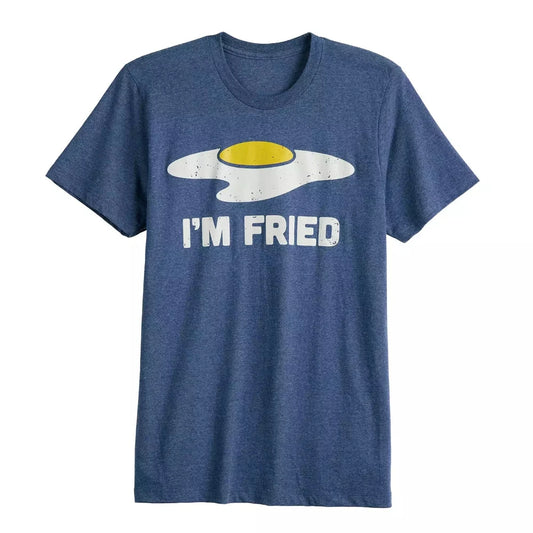 Men's Blue Heather I'm Fried Graphic Tee T-Shirt