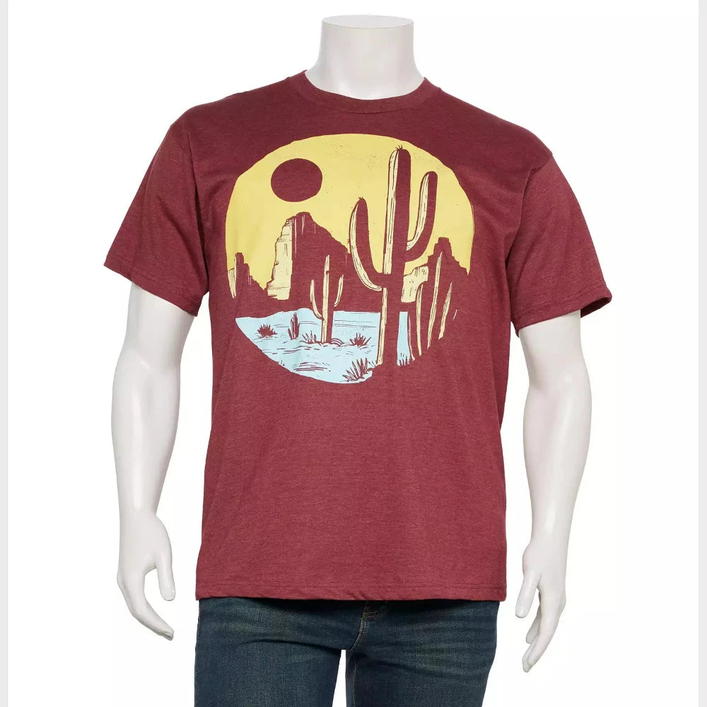 Men's Big & Tall Outdoor Sunset Graphic Tee T-Shirt