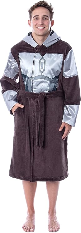 Star Wars Adult The Mandalorian Costume Fleece Robe Bathrobe For Men Women 1PCS