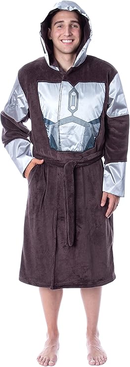 Star Wars Adult The Mandalorian Costume Fleece Robe Bathrobe For Men Women 1PCS