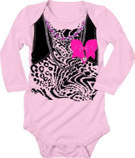 Punk One Piece Baby Bodysuit Romper with Leopard & Black Vest