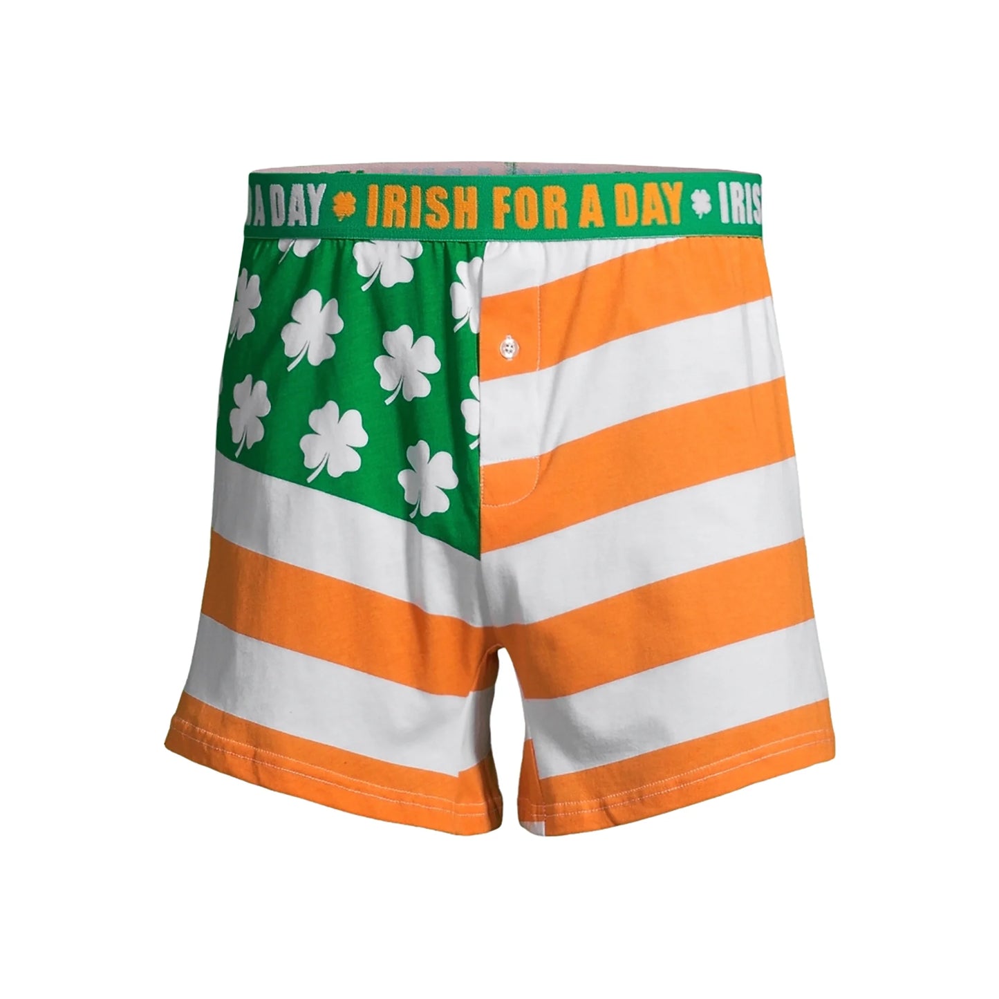 Men's Mad Engine St. Patrick's Irish For A Day Shamrock Flag Boxer Shorts