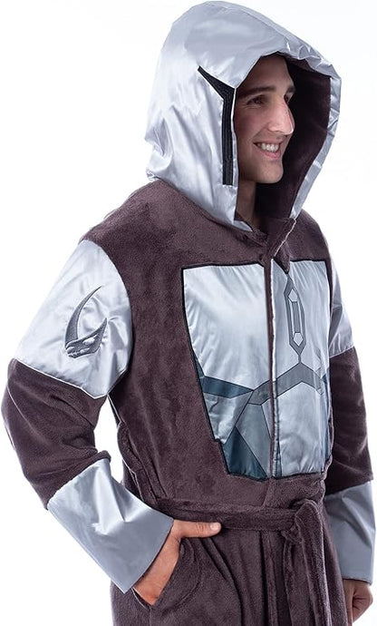 Star Wars Adult The Mandalorian Costume Fleece Robe Bathrobe For Men Women 1PCS