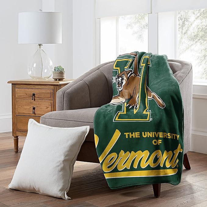 Northwest NCAA Vermont Catamounts Raschel Throw Blanket, 50" x 60", Signature