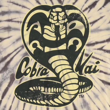 Men's Cobra Kai Yellow Rose & Black Tie Dye Graphic Tee T-Shirt