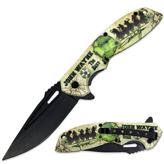 BF 1877-WJ 4.75" Glow In The Dark Assist-Open Folding Knife with Belt Clip