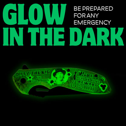 BF 1877-DH 4.75" Glow In The Dark Doc Holliday Assist-Open Folding Knife with Belt Clip