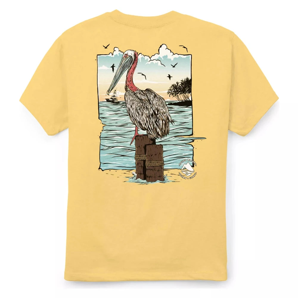 Boy’s Yellow Ocean + Coast® Boys 8-20 Pelican Short Sleeve T-Shirt Tee