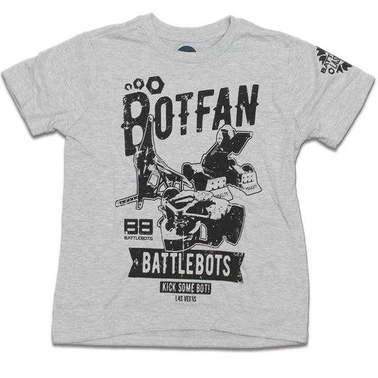 Boy's Gray Battlebots Botfan Graphic Tee T-Shirt