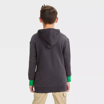 Boys' Teenage Mutant Ninja Turtles Michelangelo Zip-Up Sweatshirt - Black