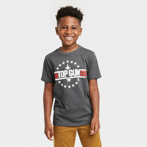 Boys' Top Gun Short Sleeve Graphic T-Shirt Grey Heather