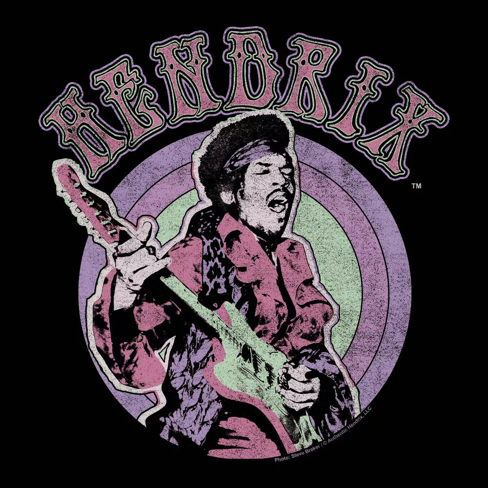 Men's Jimi Hendrix Short Sleeve Crewneck T-Shirt Tee