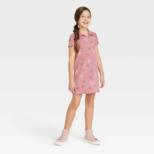 Girls' Dark Purple Strawberry Shortcake Polo Dress