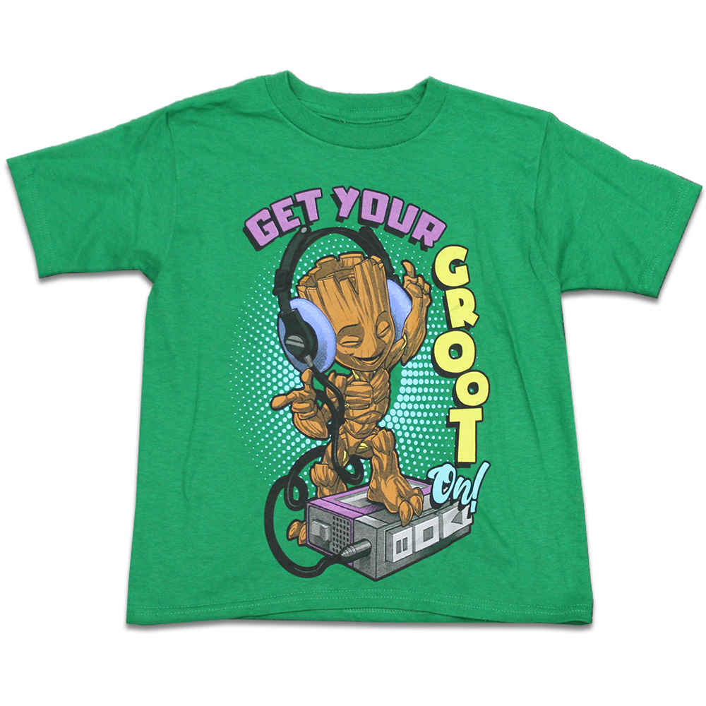 Boy's Green Marvel Get Your Groot On Graphic Tee T-Shirt