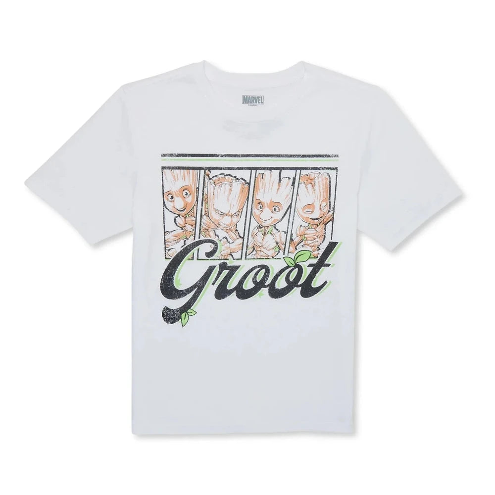 Boy's White Guardians Of The Galaxy Groot Graphic Tee T-Shirt