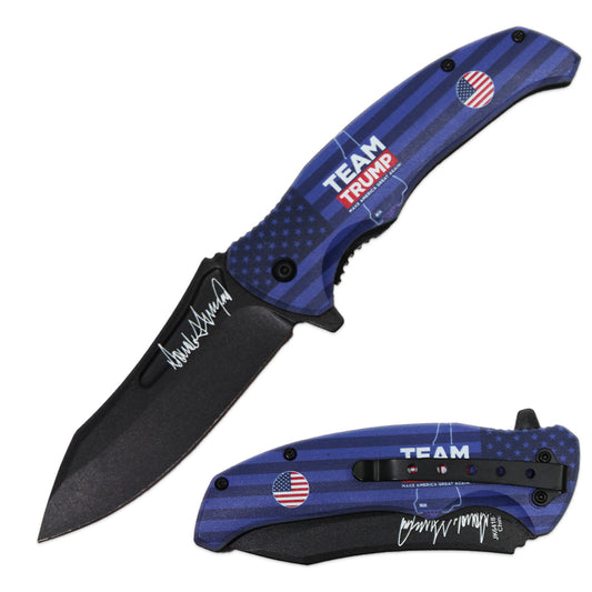 JK 6418-T4 4.5" Double Sided Print Assist-Open Folding Knife with Pocket Clip