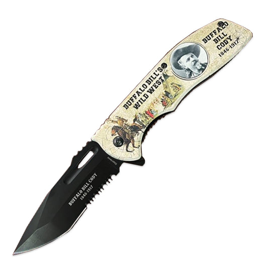 KN 1982-BB 4.5" Buffalo Bill Legends of the West Assist-Open Folding Knife