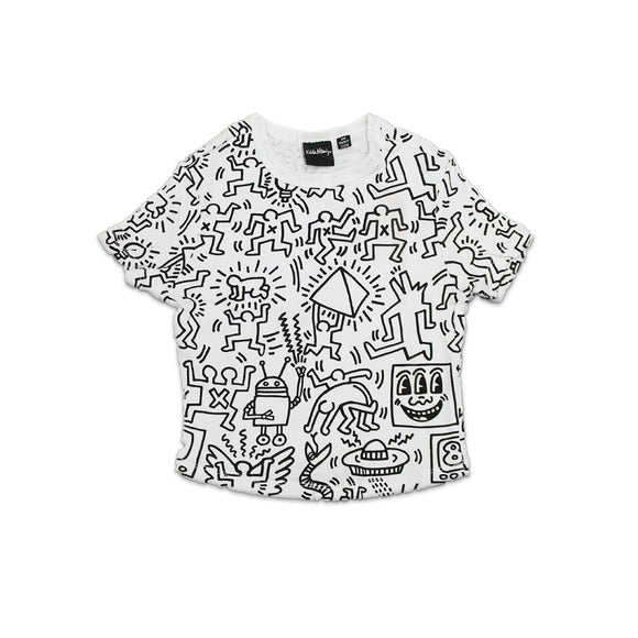 Girl's White Keith Haring AOP Graphic Top T-Shirt