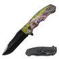 LQ 3279-BR2 4.5" Textured Bear Handle Assist-Open Folding Knife with Belt Clip