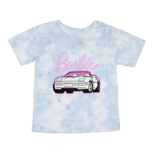 Girl's Tie Dye Mattel Barbie Convertible Graphic Tee T-Shirt