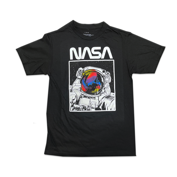 Boy's Black NASA Astronaut Helmet Graphic Tee T-Shirt