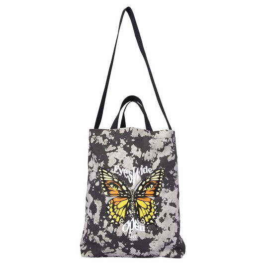 NEFF Reusable Graphic Design Cotton Tote Shoulder Bag Eyes Wide Open Tie Dye Black