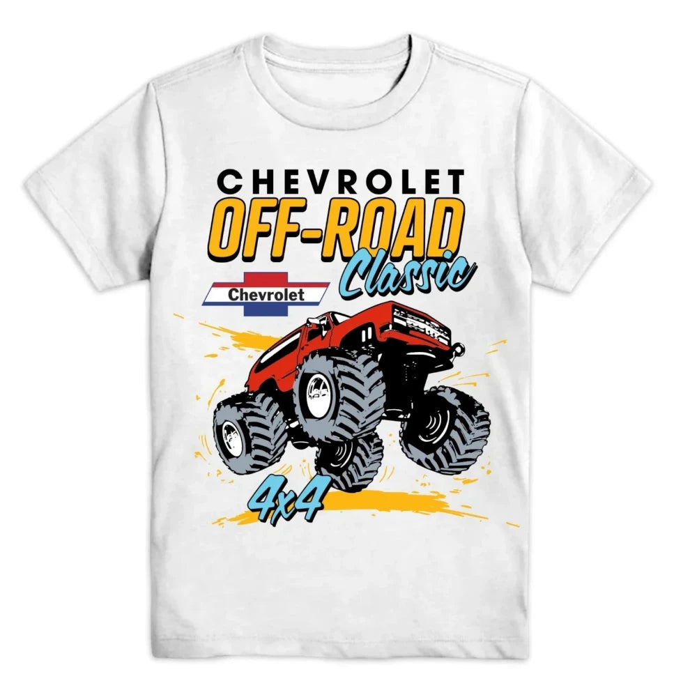 Boy's White Chevrolet Off Road Graphic Tee T-Shirt