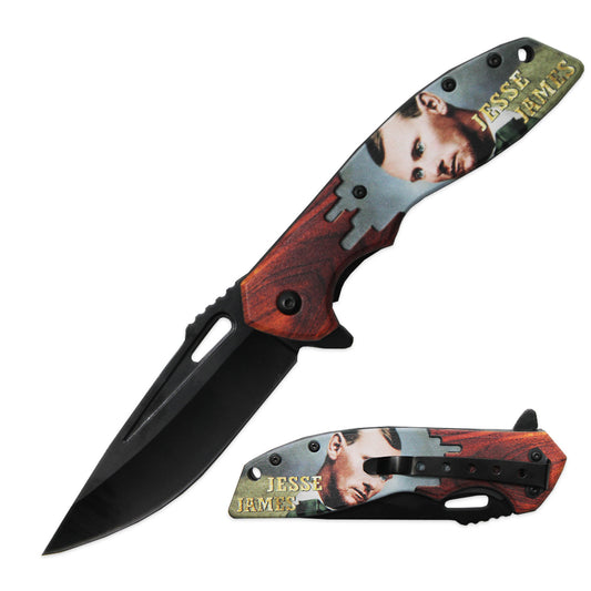 PK 3106-JJ 4.75" Jesse James Assist-Open Folding Knife with Belt Clip