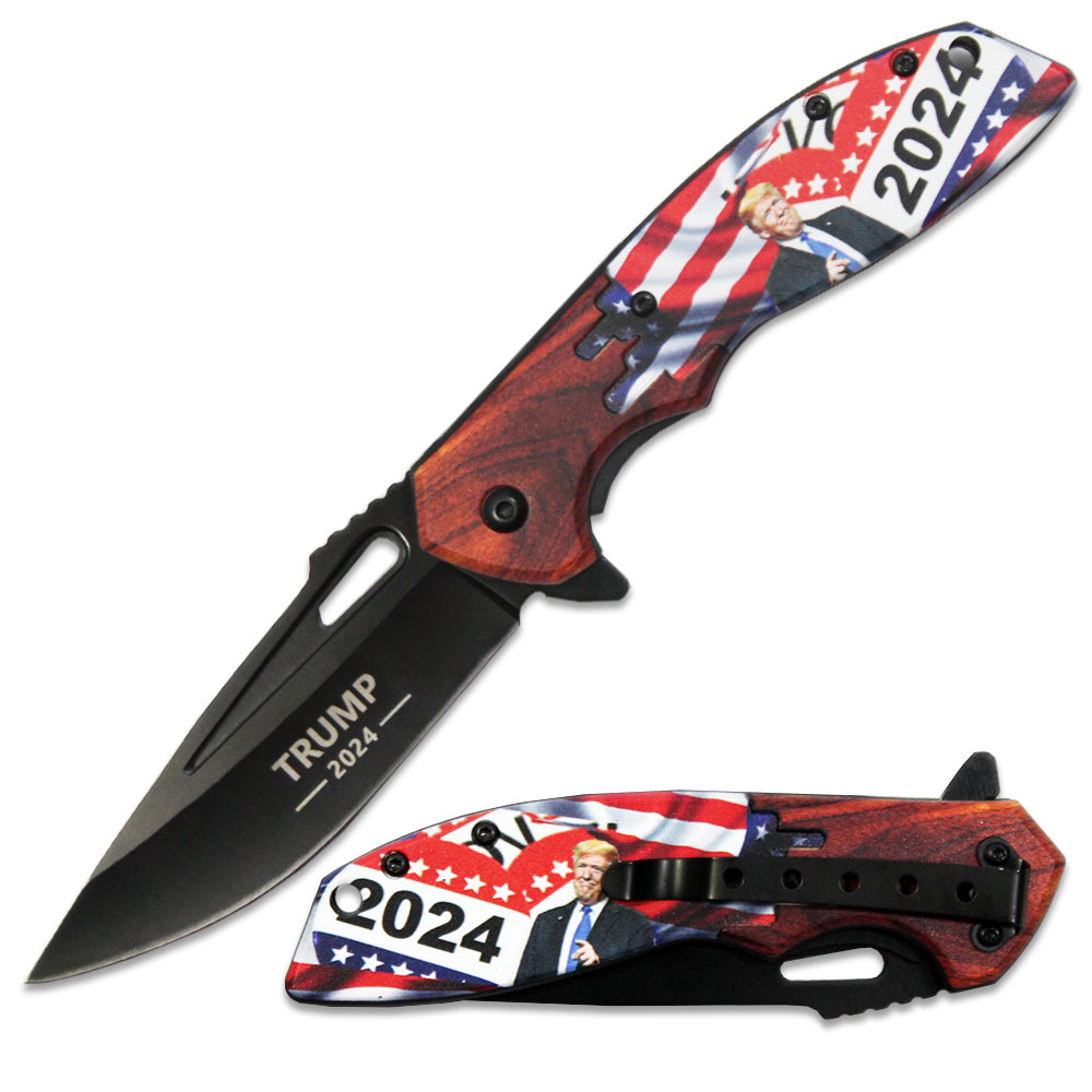 PK 3106-TR3 4.75" Trump 2024 Assist-Open Folding Knife with Belt Clip - Rex Distributor, Inc. Wholesale Licensed Products and T-shirts, Sporting goods,