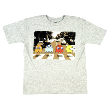 Boy's Grey Heather Pac-Man Abbey Road Graphic Tee T-Shirt