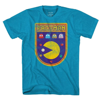 Boy's Blue Distressed Pac-Man Graphic Tee T-Shirt