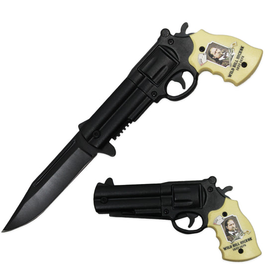 RR 201-WB 5" Wild Bill Hickok Revolver Assist-Open Folding Knife with Belt Clip