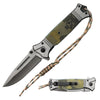 RT 2841-CA 5" Camo G-10 Handle Assist Open Folding Knife with Paracord