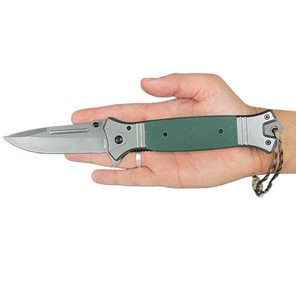 RT 2856-WD 6" Jumbo Spanish Wood Handle Assist Open Folding Knife with Paracord