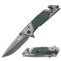 RT 2941-GN 4.75" Green G-10 Handle Assist Open Folding Knife with Belt Cutter & Glass Breaker - Rex Distributor, Inc. Wholesale Licensed Products and T-shirts, Sporting goods,