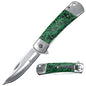 SH 14029 4.5" Leaf Pattern Handle Steel Bolster Assist-Open Folding Knife