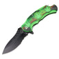 SH 14257-LP 4.5" Glow In The Dark Marijuana Leafs Assist-Open Folding Knife with Bottle Opener