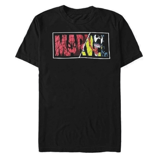 Men's Marvel Spider-Man Venom Split Logo Graphic Tee T-Shirt