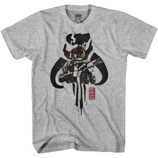 Men's Star Wars Inky Fetters Mandalorian Adult Tee Graphic T-Shirt Tee