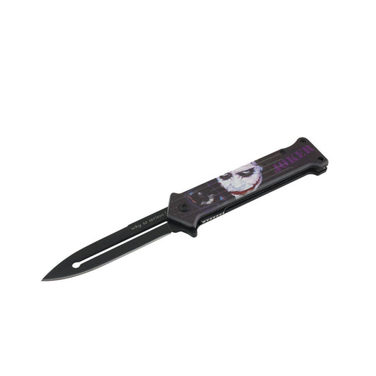 T 27018-JK6 4.5" Assist-Open Knife - Clown Fantasy Style Print Handle