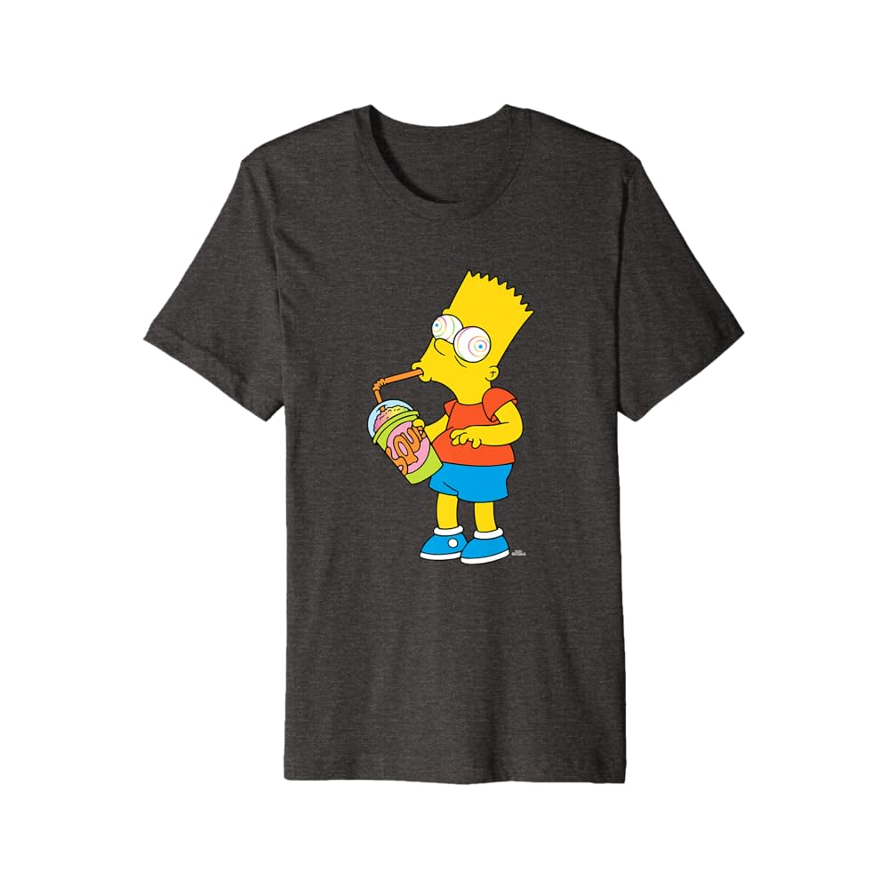 Men's Heather The Simpsons Bart Simpson Squishee Brain Freeze Graphic Tee T-Shirt