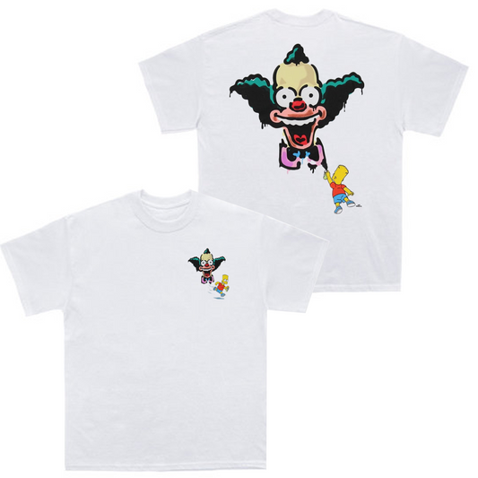 Men's The Simpsons Bart Graffiti Krusty The Clown Double-Sided T-Shirt Tee