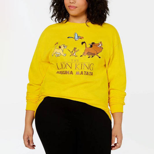 Women Plus Size The Lion King Hakuna Matata Long-Sleeve Top Tee T-Shirt