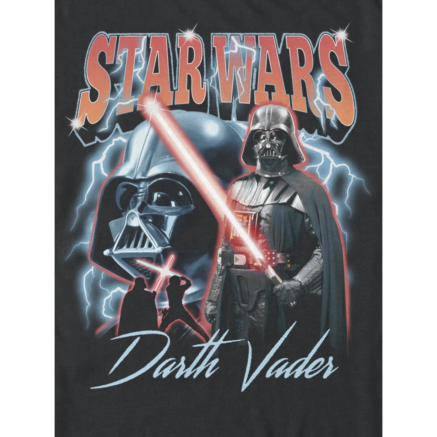 Men's Black Three Vader Moon Star Wars Graphic Tee T-Shirt